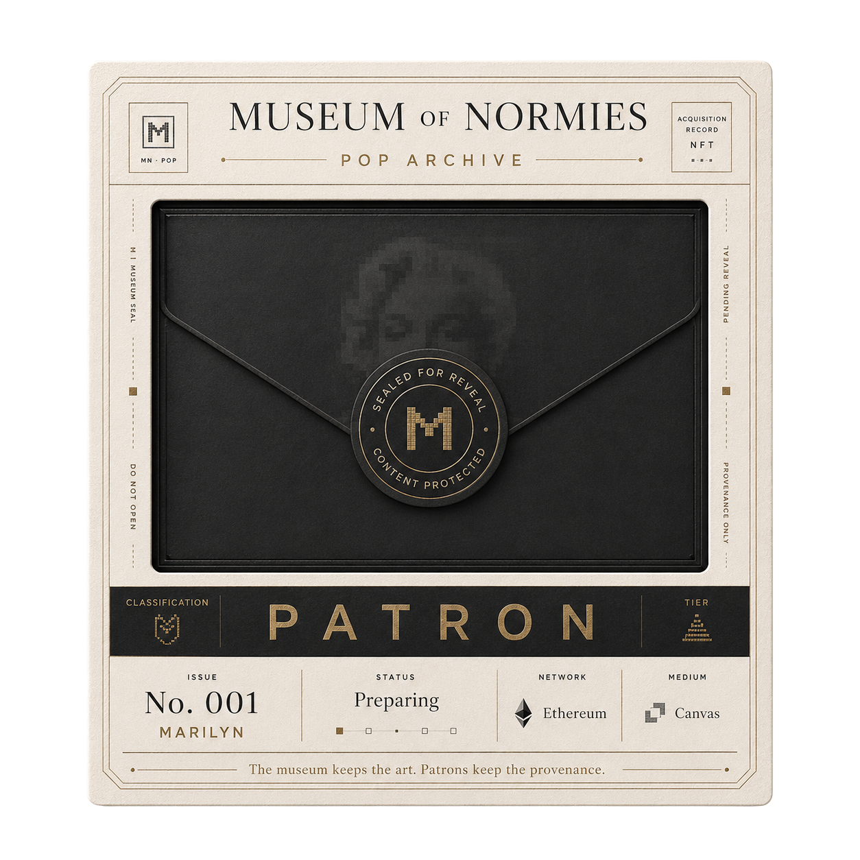 Patron Provenance Record — Issue No. 001: Marilyn
